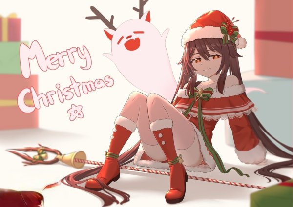 Новогодние арты Геншин