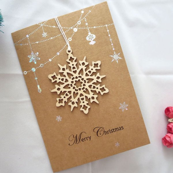 Крафтовая Новогодняя открытка