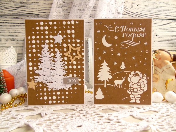 Крафтовые новогодние открытки