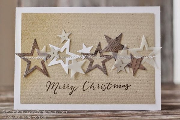 Новогодние открытки из крафт бумаги