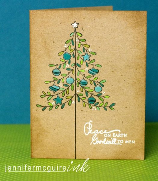 Новогодняя открытка из крафтовой бумаги