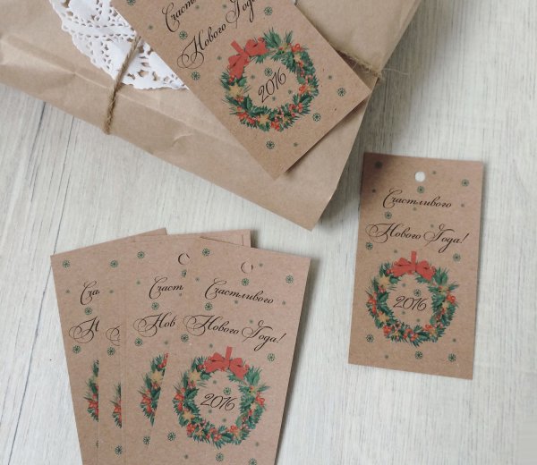 Новогодняя открытка из пуговиц своими руками