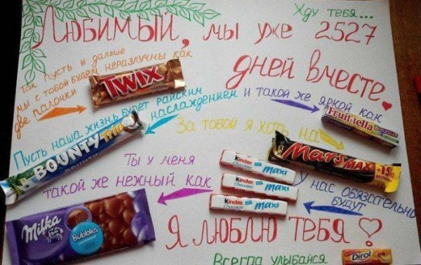 Подарок мужу плакат со сладостями