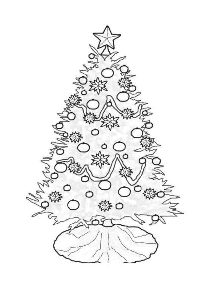 Елочка раскраска