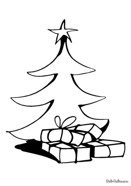 Раскраска елка Новогодняя