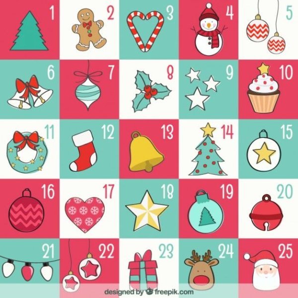 Макет конвертиков для адвент-календаря