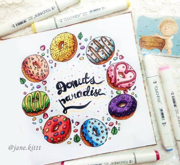 Скетч открытки акварель