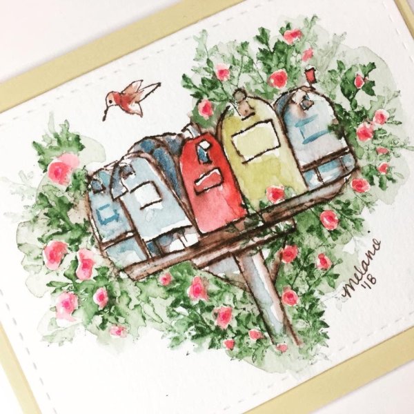 Открытка скетч маркерами