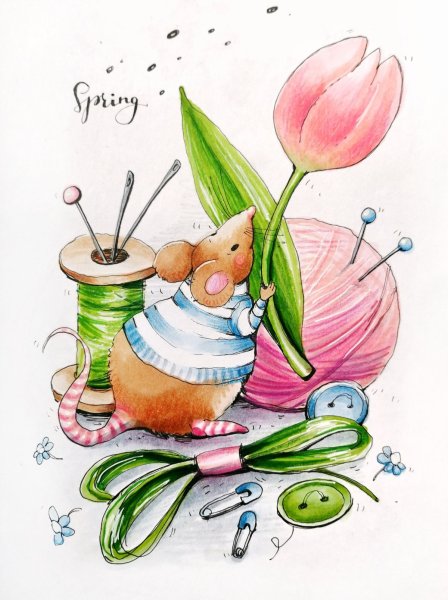 Открытка скетч маркерами