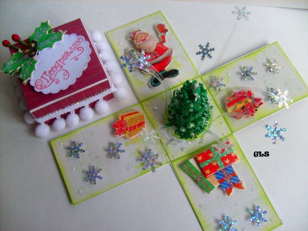 Новогодняя скрап коробочка с сюрпризом