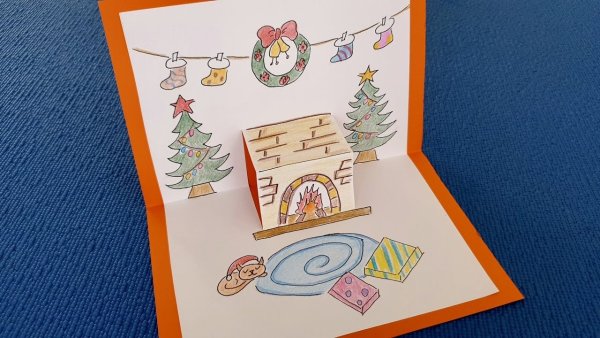 3д открытка на новый год