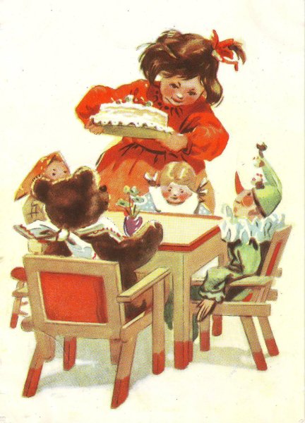 Новогодние открытки 50-х годов