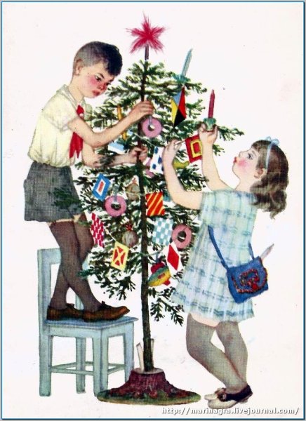 Новогодние открытки 1960-х годов