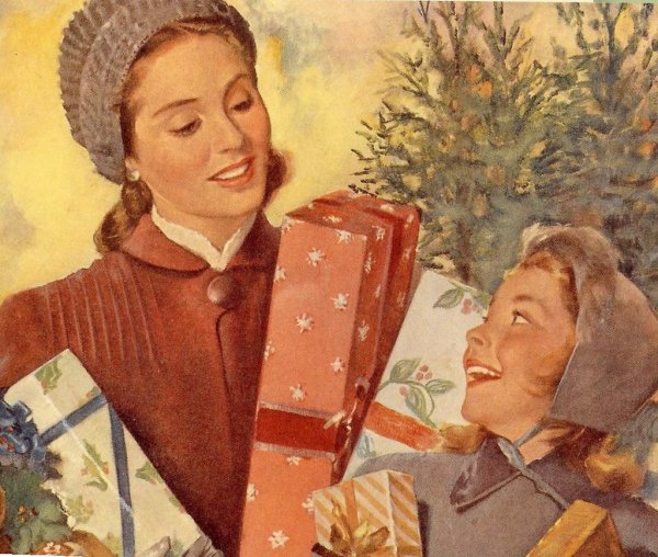 Новогодние открытки 1955