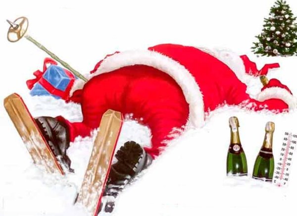 Дед Мороз с бутылкой