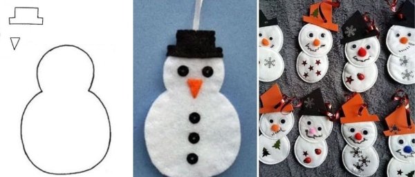 Схема аппликации снеговика с ватными дисками