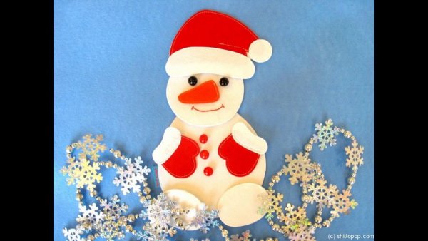 Объемная аппликация Снеговик