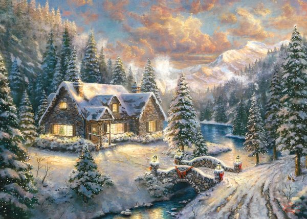 Томас Кинкаде зимний пейзаж