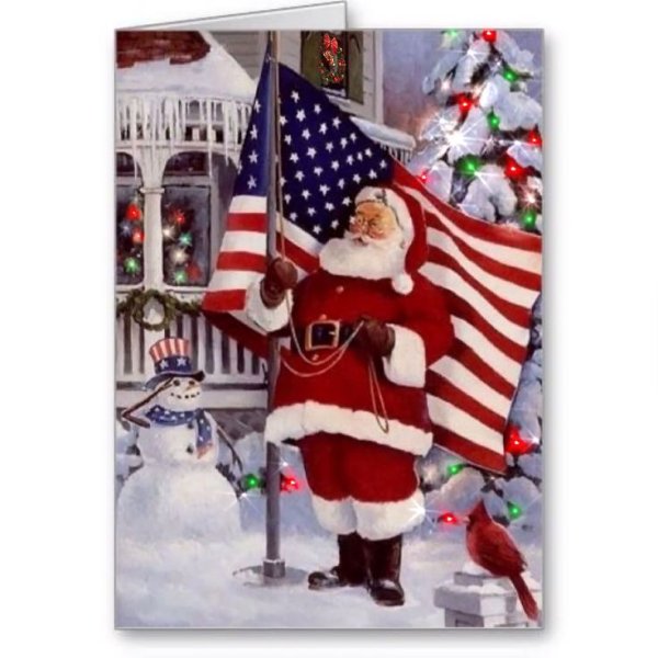 Новогодняя открытка в американском стиле