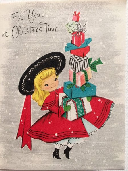 Винтажная Новогодняя открытка американская