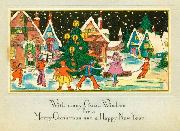 Новогодние открытки Великобритании