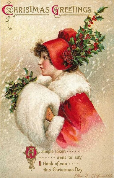 Винтажная Новогодняя открытка