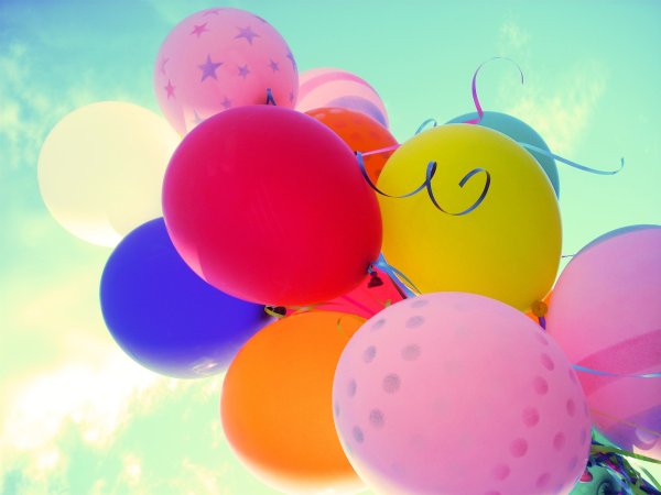 Пейзаж с воздушными шарами