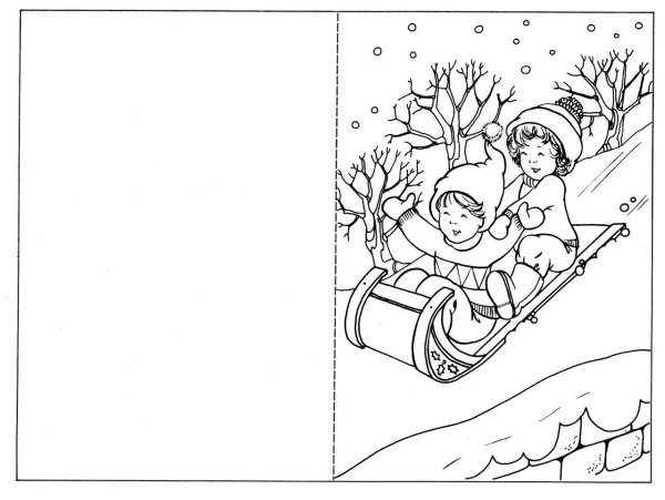 Новогодняя открыткакасскраска