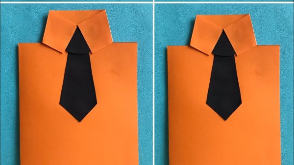 Открытка рубашка с галстуком