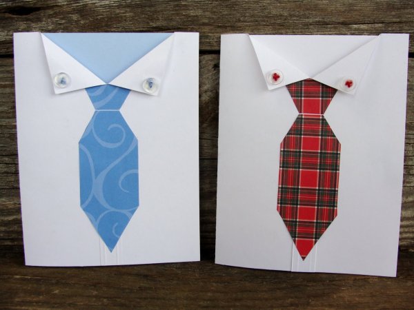 Поделка рубашка с галстуком из бумаги