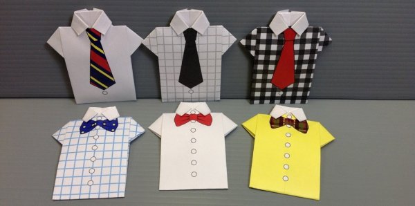 Открытка рубашка с галстуком