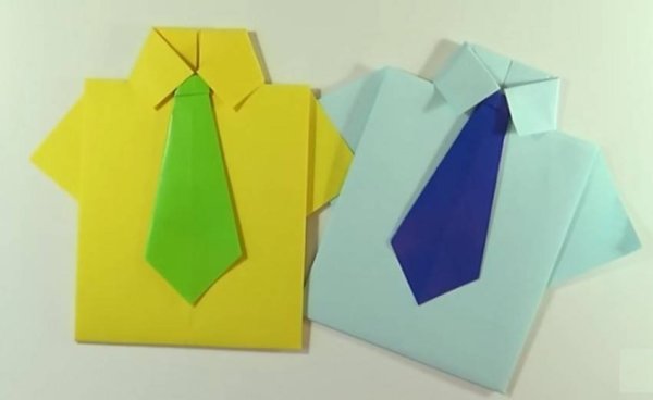 Открытка рубашка с галстуком