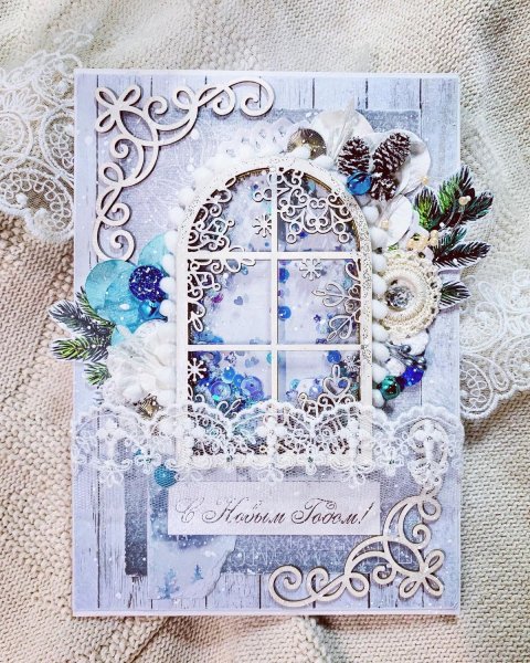 Открытка шейкер Новогодняя
