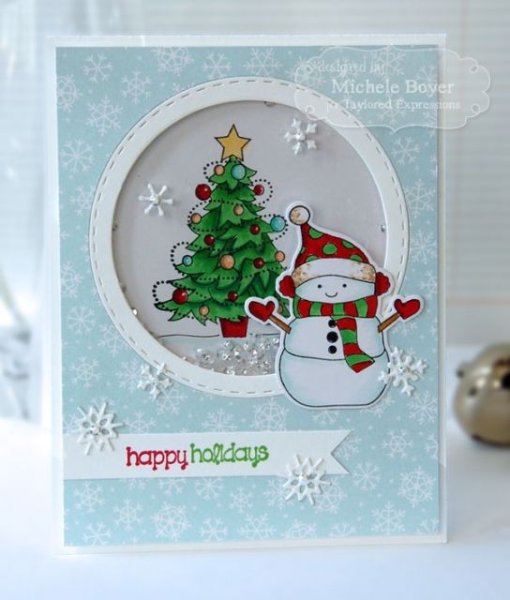 Открытка шейкер Новогодняя