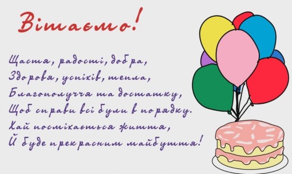 Поздравление с днем рождения на украинском