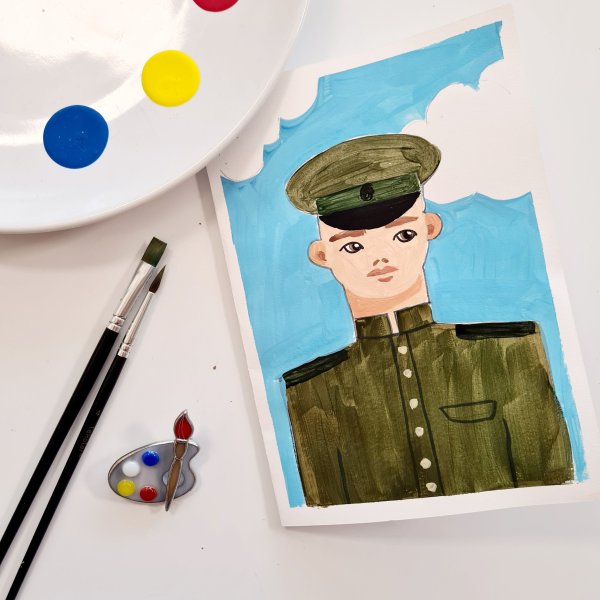 Рисунок в поддержку солдат