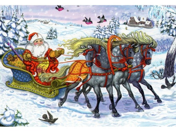 Дед Мороз на санях