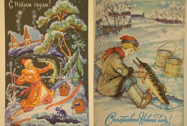 Новогодние открытки до революции