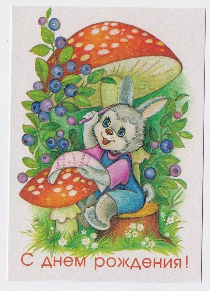 Открытка с днем рождения с грибами