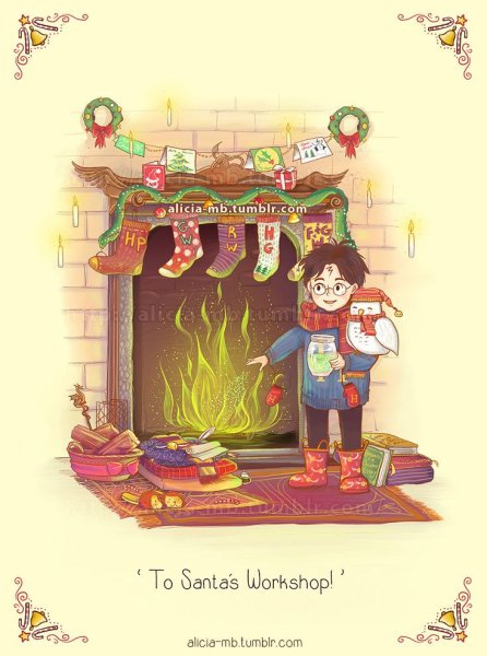 Новогодняя открытка Гарри Поттер