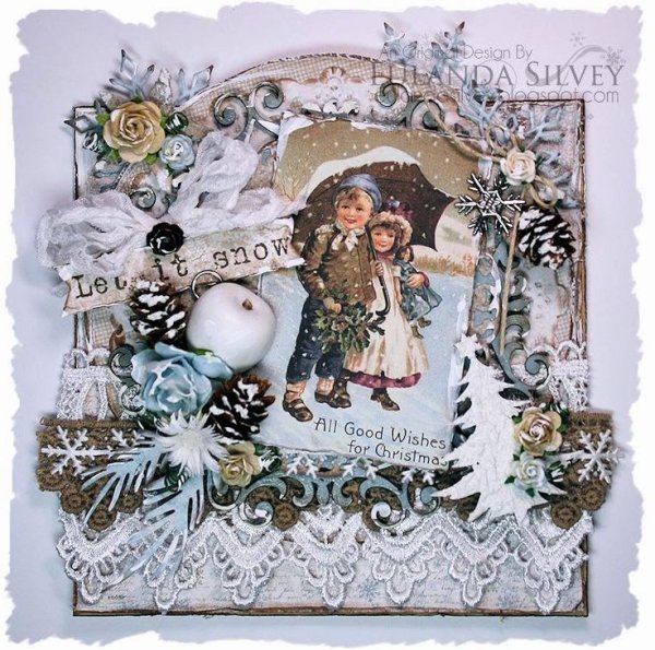 Новогодняя открытка в стиле Винтаж