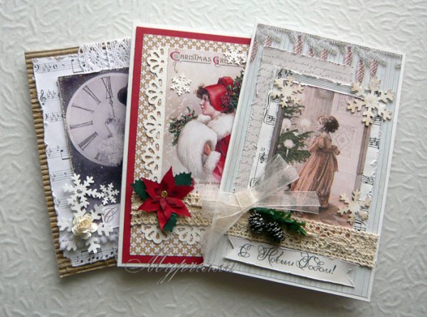 Новогодняя открытка в стиле Винтаж
