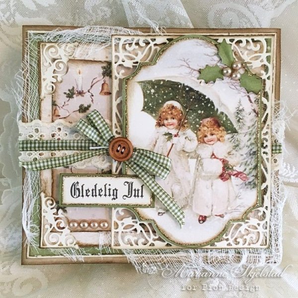 Новогодняя открытка в ретро стиле Скрапбукинг