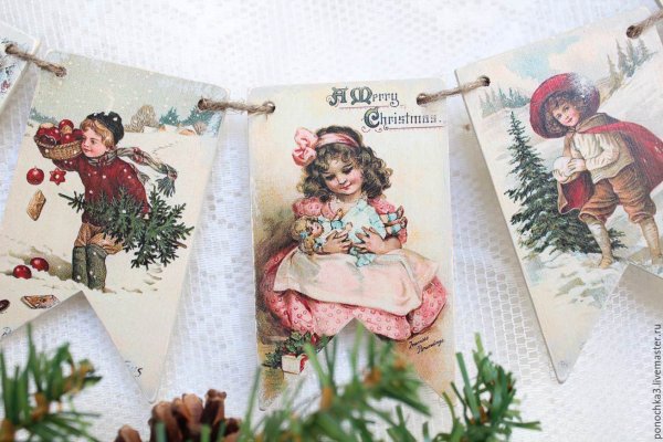 Новогодние флажки в стиле Винтаж