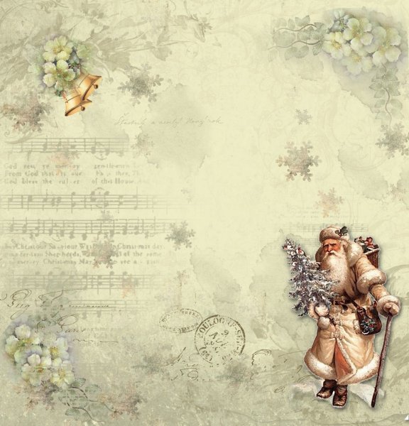 Винтажная Новогодняя бумага