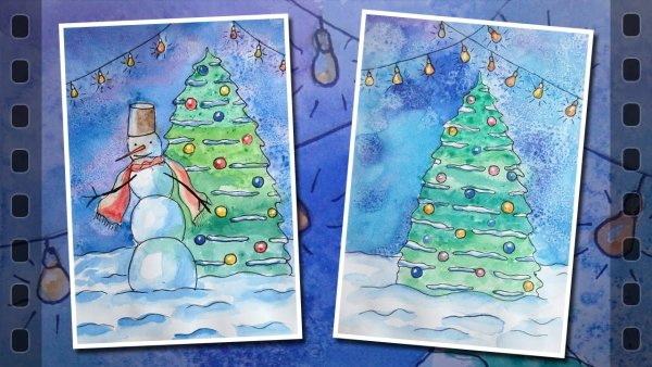 Идеи для рисования новогодних открыток