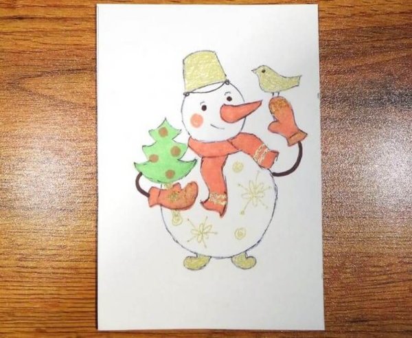 Нарисовать новогоднюю открытку своими руками