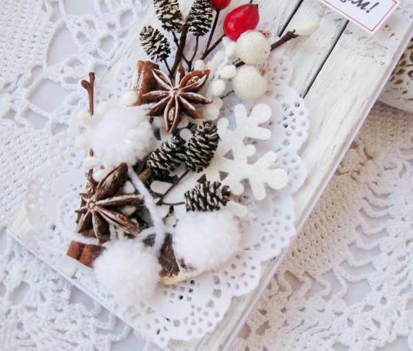 Новогодний декор для открытки