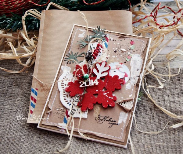 Новогодние открытки ручной работы