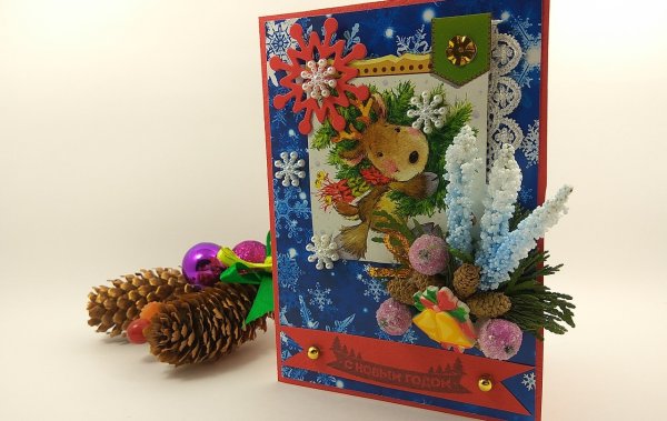 Мастер класс Новогодняя открытка